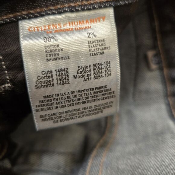 Citizens Of Humanity Men's 32 Blue Collar Sid Dark Wash Straight Leg Denim Jeans - Picture 11 of 15